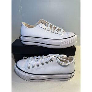 .4374 Converse All Star Low Top White, Lift-US 6 Womens